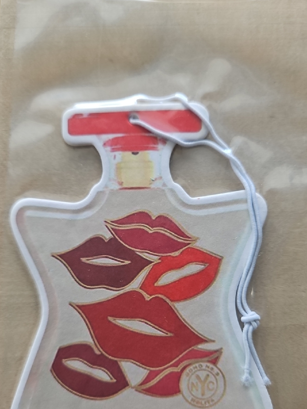 Perfume Bottle Shaped Air Freshener with Red Lip Print